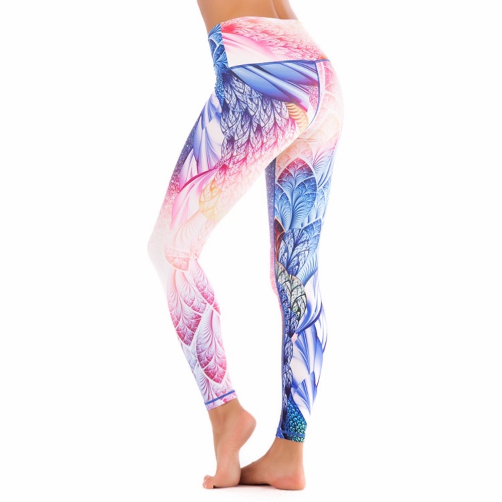 Vibrant Feather Pattern Women's Leggings